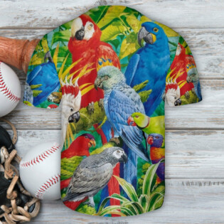 Parrot Family Art Tropical - Baseball Jersey - Owl Ohh - Owl Ohh