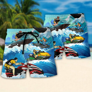 Jet Skis Saved Me From Being a Pornstar Funny Jet Skis Quote Gift Lover Beach - Beach Short