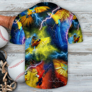 Parrot With Colorful Thunder - Baseball Jersey - Owl Ohh - Owl Ohh