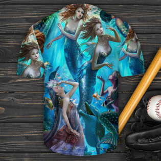 Dolphin With Mermaid Undersea Art - Baseball Jersey - Owl Ohh