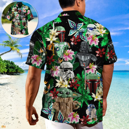 Star Wars Lego Baby Yoda, Boba Fett, Darth Vader and Stormtroopers Tropical - Hawaiian Shirt
