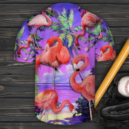 Flamingo Coconut Beach Summer Vibe - Baseball Jersey - Owl Ohh