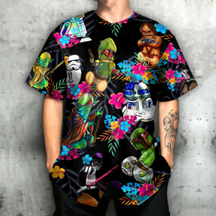 Star Wars Funny Tropical Neon Colorful Style - Baseball Jersey