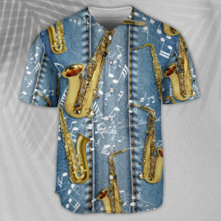 Saxophone Jeans Art Music Note - Baseball Jersey - Owl Ohh