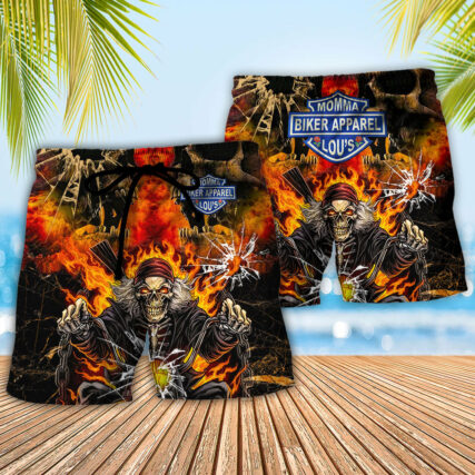 Skull Biker Lovely Style - Beach Short - Owl Ohh - Owl Ohh