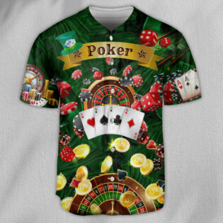 Poker Gambling Born To Play Poker Forced To Work - Baseball Jersey - Owl Ohh - Owl Ohh