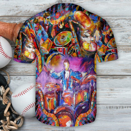 Drum Neon Colorful Style Art- Baseball Jersey - Owl Ohh