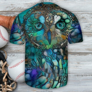 Owl Glass Art Style - Baseball Jersey - Owl Ohh - Owl Ohh