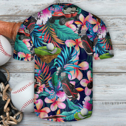 Golf Flower Tropical Vibe Art Style - Baseball Jersey - Owl Ohh