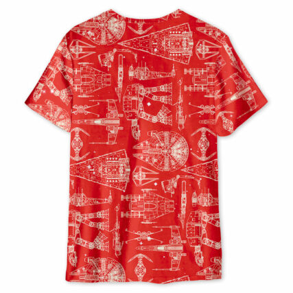 SPACE SHIPS STAR WARS RED - Unisex 3D T-shirt