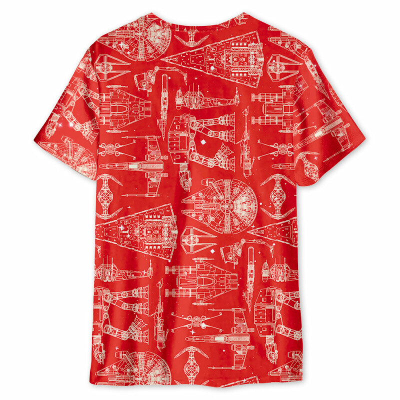 SPACE SHIPS STAR WARS RED - Unisex 3D T-shirt