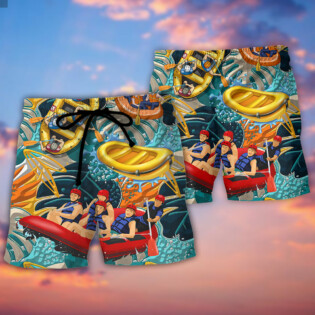Water Rafting River Rafting Team Lover Tropical Style - Beach Short - Owl Ohh - Owl Ohh