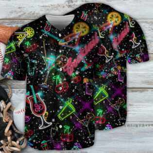 Cocktail Neon Love Party Over Night - Baseball Jersey - Owl Ohh - Owl Ohh