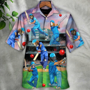 Dog Love Cricket Funny Lover Cricket And Dog - Hawaiian Shirt - Owl Ohh for men and women, kids - Owl Ohh