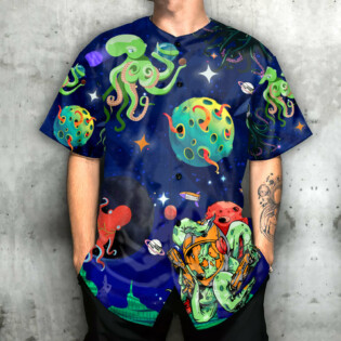 Octopus Astronaut Love Galaxy Art - Baseball Jersey - Owl Ohh - Owl Ohh