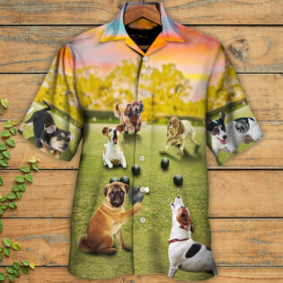Lawn Bowling Dog Play In Yard - Hawaiian Shirt - Owl Ohh - Owl Ohh