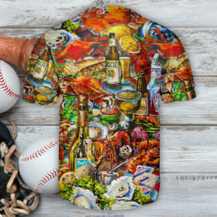 Food Beer And Seafood Art Lover - Baseball Jersey - Owl Ohh