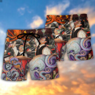 Bartender Lover Cocktail Art Style - Beach Short - Owl Ohh - Owl Ohh