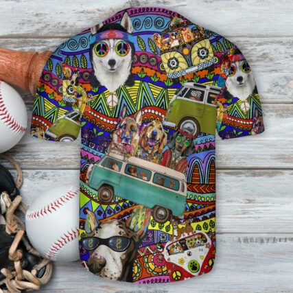 Dog Hippie Love Life Style - Baseball Jersey - Owl Ohh