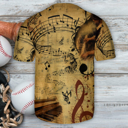 Piano Music Note Vintage Vibe Lover Art Style - Baseball Jersey - Owl Ohh
