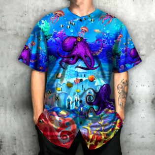 Octopus Undersea Living Art - Baseball Jersey - Owl Ohh - Owl Ohh