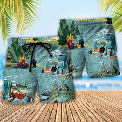 Camping Real Campers Smell Like 5 Things - Beach Short