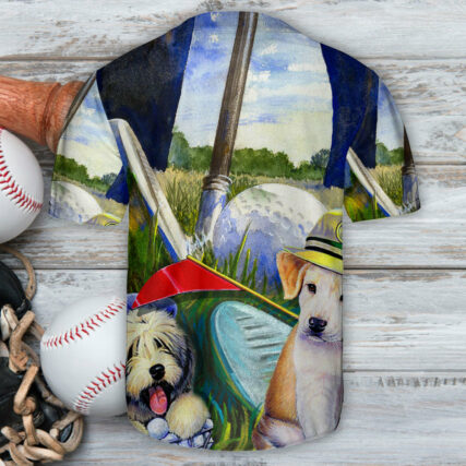 Golf Dog Golf Life Funny Art Style - Baseball Jersey - Owl Ohh