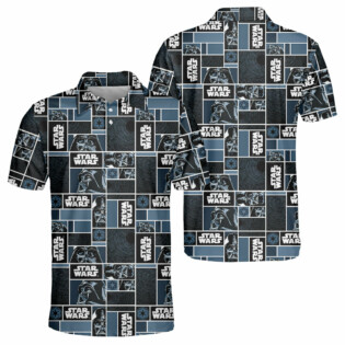 Starwars Darth Vader Geometric Pattern Black - Polo Shirt