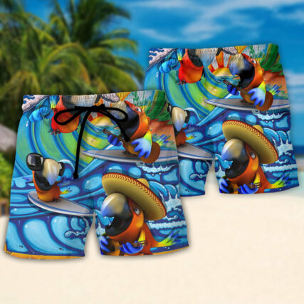 Surfing Funny Parrot Too Much Work Not Enough Surfing Lovers Surfing - Beach Short