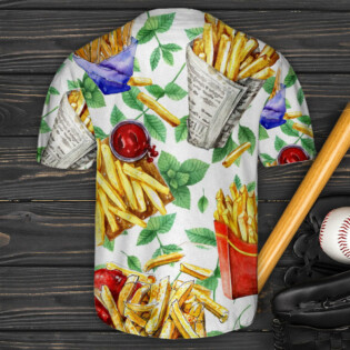 Food French Fries Art - Baseball Jersey - Owl Ohh