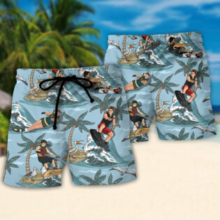 Waterskiing Never Underestimate An Old Man Who Loves Water Skiing Lover Beach - Beach Short