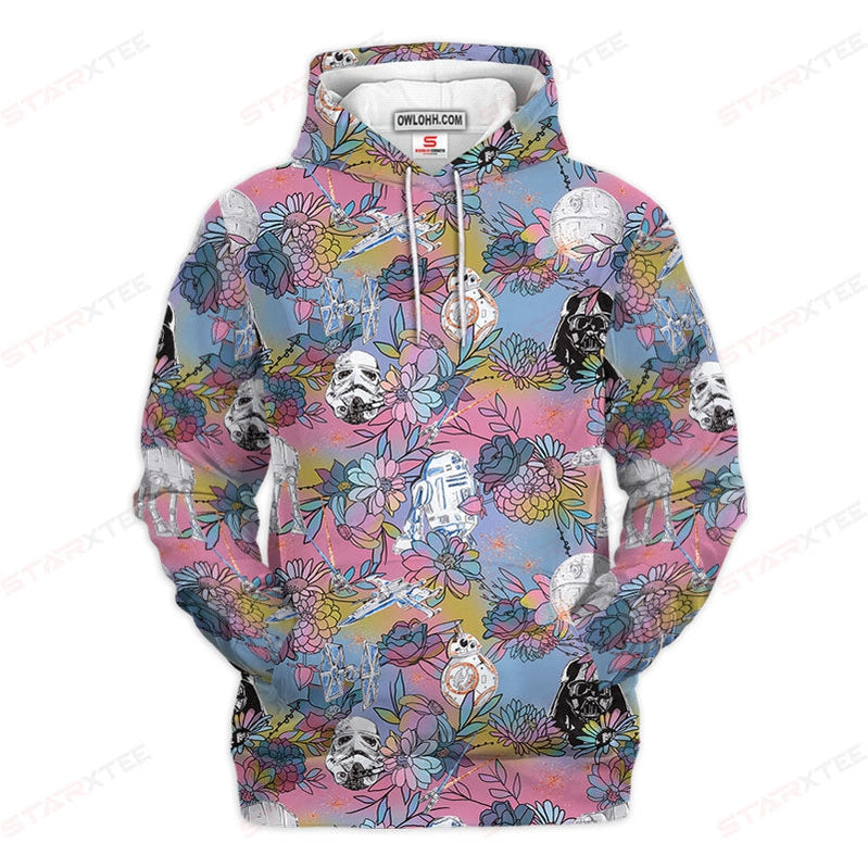 Star Wars Space Flower Colorful Gift For Fans - Hoodie  - Owl Ohh