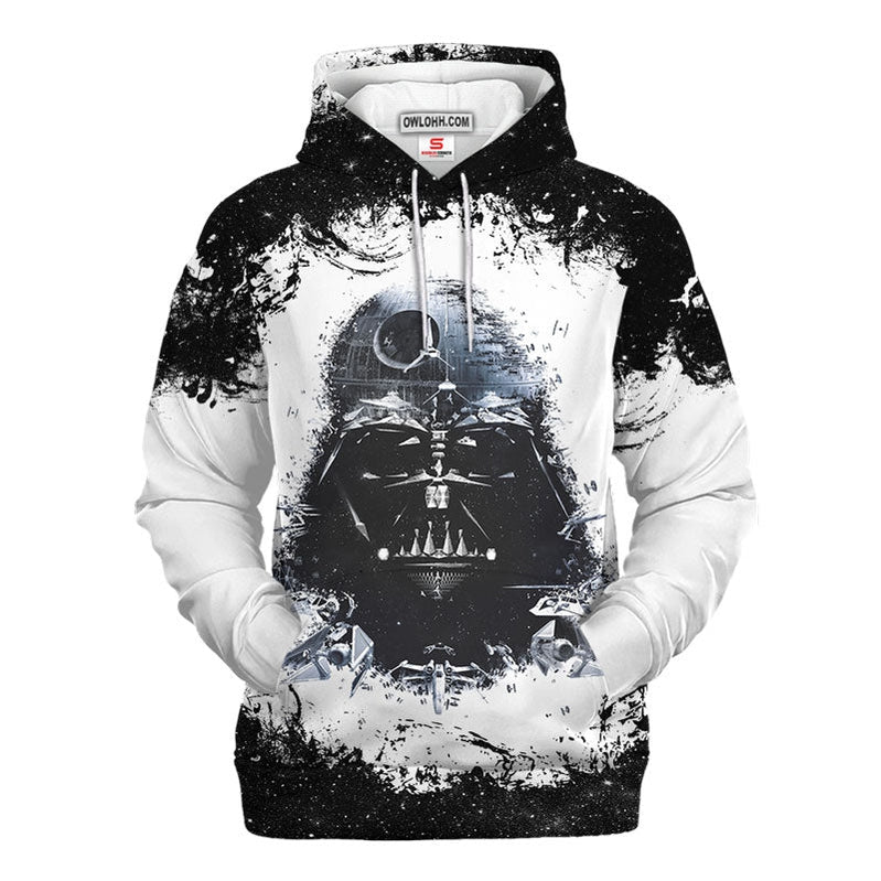 Star Wars Darth Vader Black & White Gift For Fans - Hoodie  - Owl Ohh