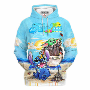 Star Wars Stitch And Baby Yoda Summer Gift For Fans - Hoodie  - Owl Ohh