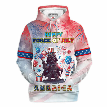 Star Wars Darth Vader Happy Force Of July America Gift For Fans - Hoodie  - Owl Ohh