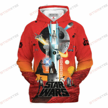 Star Wars Red Black Gift For Fans - Hoodie  - Owl Ohh
