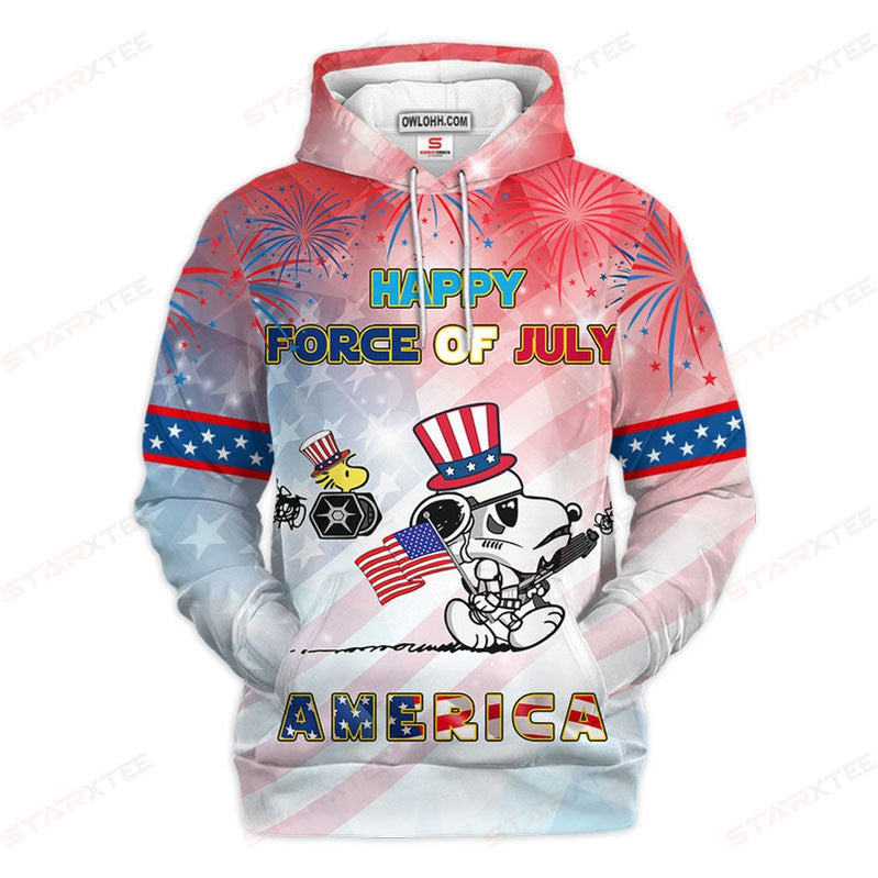 Star Wars Snoopy Happy Force Of July America Gift For Fans - Hoodie  - Owl Ohh