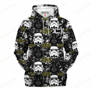 Star Wars Pattern Black and White Gift For Fans - Hoodie  - Owl Ohh