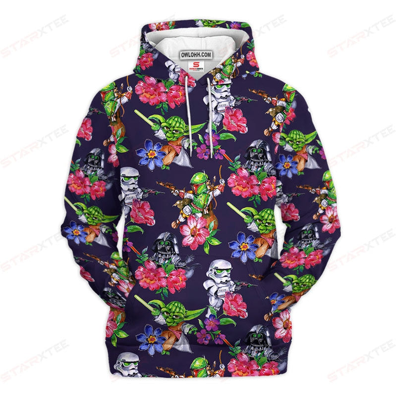 Star Wars Patter Flower Gift For Fans - Hoodie  - Owl Ohh