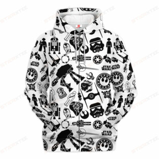 Star Wars Black and White Gift For Fans - Hoodie  - Owl Ohh