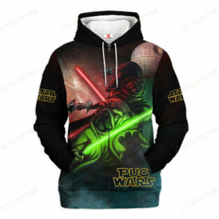 Star Wars Pug Wars Gift For Fans - Hoodie  - Owl Ohh