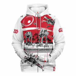 Star Wars Black White Red Gift For Fans - Hoodie  - Owl Ohh