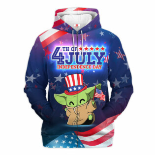 Star Wars Baby Yoda Happy 4th Of July Gift For Fans - Hoodie  - Owl Ohh