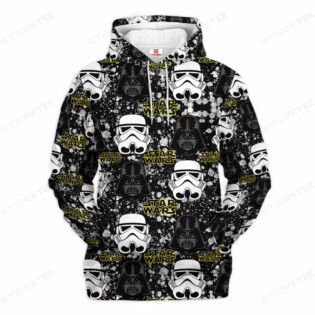 Star Wars Pattern Black and White Gift For Fans - Hoodie  - Owl Ohh