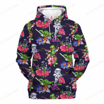 Star Wars Patter Flower Gift For Fans - Hoodie  - Owl Ohh