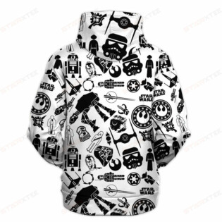 Star Wars Black and White Gift For Fans - Hoodie  - Owl Ohh