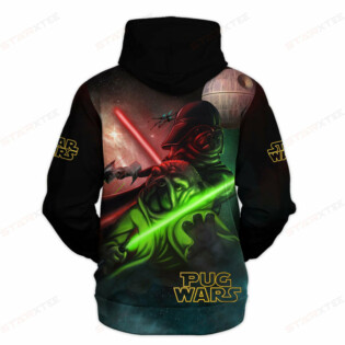 Star Wars Pug Wars Gift For Fans - Hoodie  - Owl Ohh
