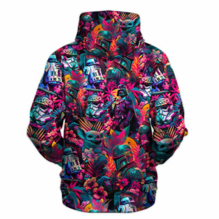 Star Wars Synthwave Summer Gift For Fans - Hoodie  - Owl Ohh