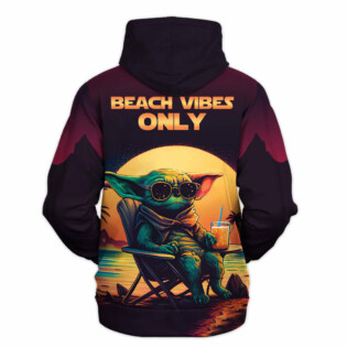 Star Wars Baby Yoda Beach Vibes Only Gift For Fans - Hoodie  - Owl Ohh