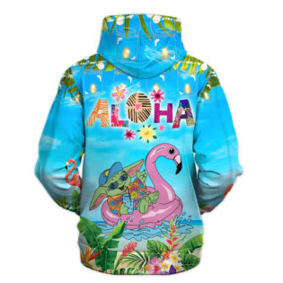 Star Wars Baby Yoda Aloha Summer Gift For Fans - Hoodie  - Owl Ohh